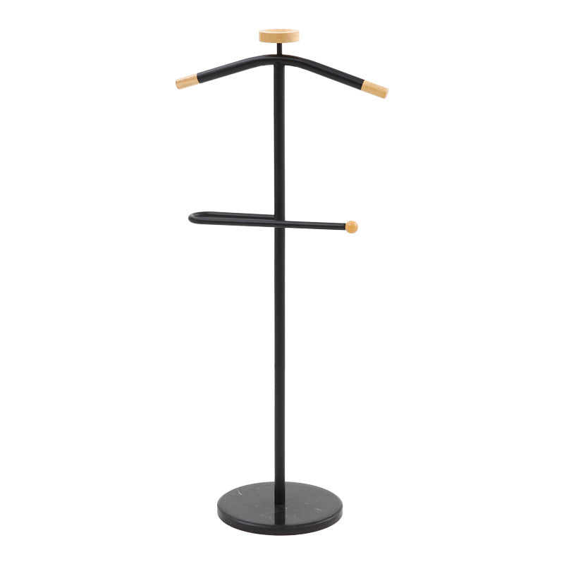 Cuier pentru haine cu funcție de organizare Jolma, Metal-lemn, Alb – Negru, 30×111 cm – Negru