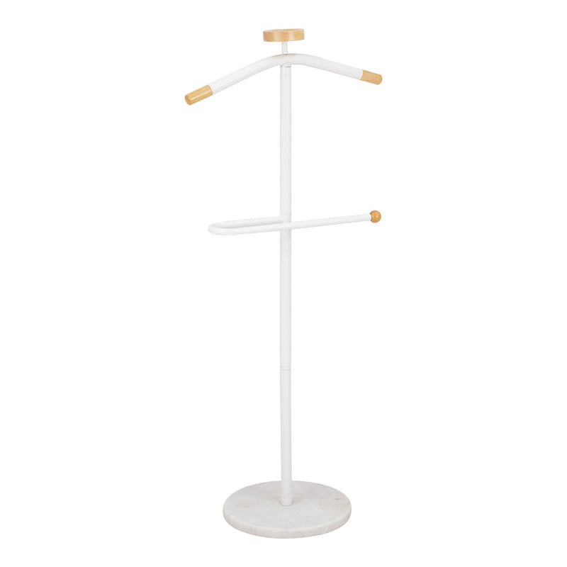 Cuier pentru haine cu funcție de organizare Jolma, Metal-lemn, Alb – Negru, 30×111 cm – Alb