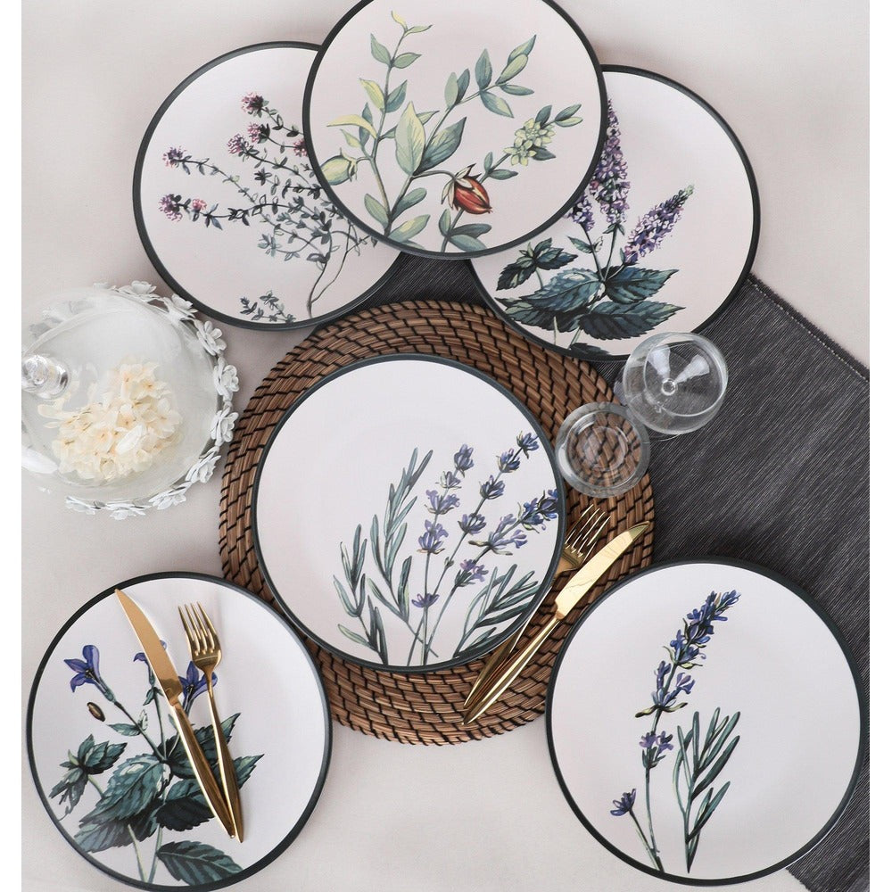 Set 6 Farfurii Cosanzeana, Ceramica, Alb, 25 cm – Alb