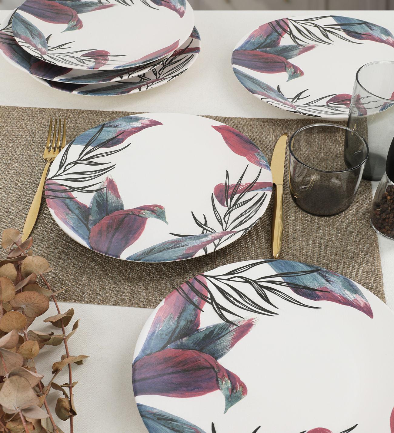 Set 6 Farfurii Paradisio, Ceramica, Multicolor, 25 cm – Multicolor