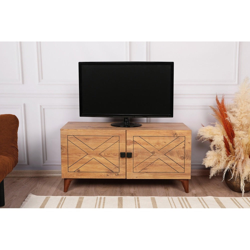 Comoda TV Roza, Lemn, Natural, 100x54x35 cm – Multicolor