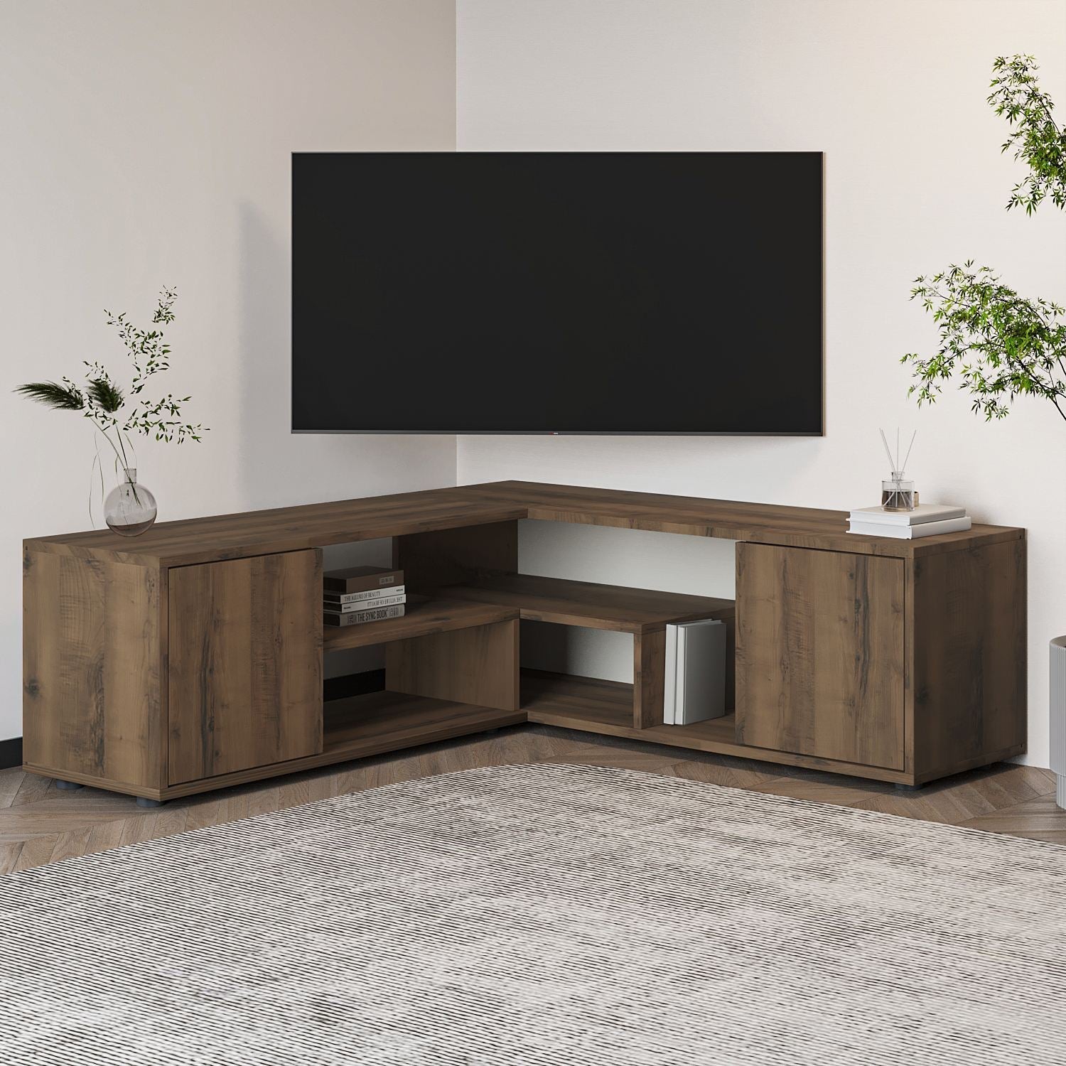 Comodă TV Rosa, Diverse culori, Diverse dimensiuni – Antique walnut / 120x35x40 cm Comodă TV Rosa, Diverse culori, Diverse dimensiuni – Antique walnut / 120x35x40 cm