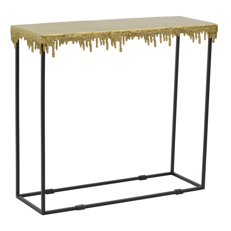 Masa Consolă Bulco metal, auriu-negru, 80x28x72 cm – Negru