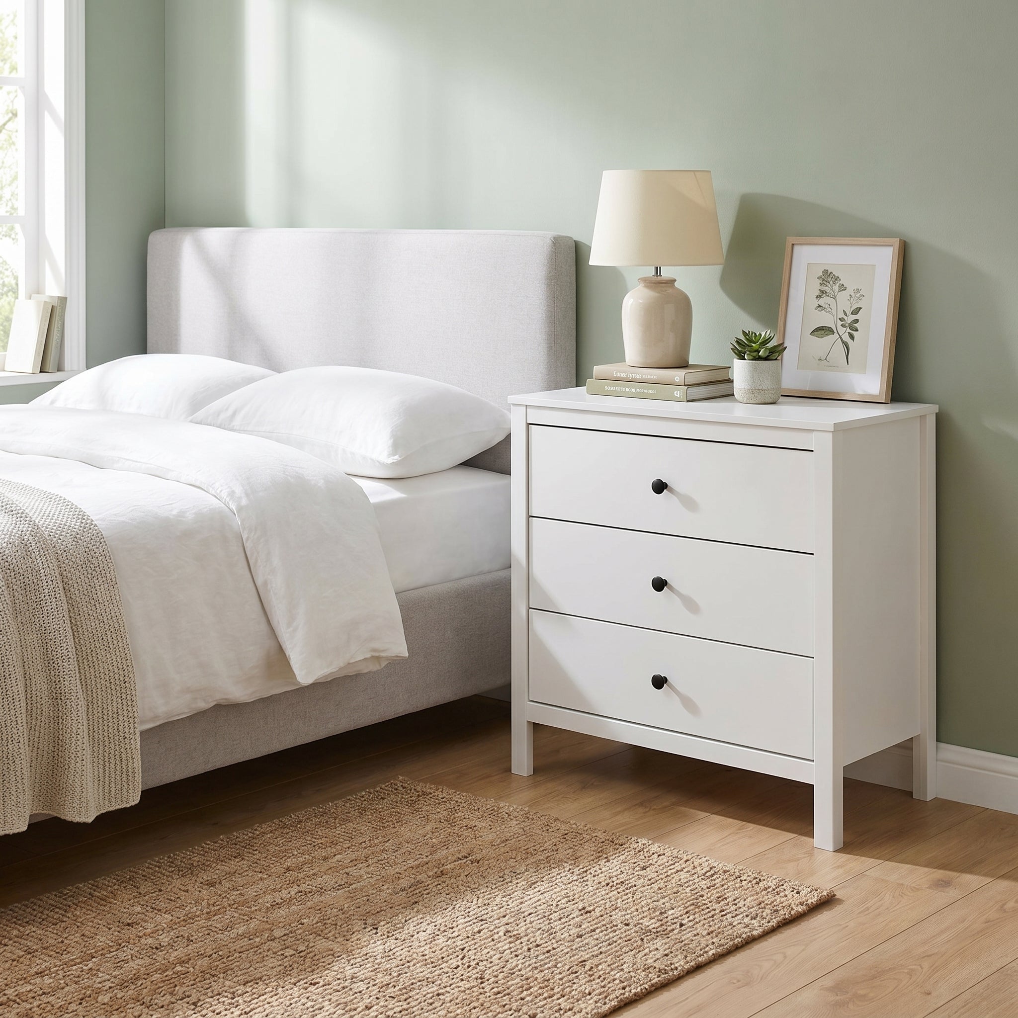 Comoda SFN-993-BB-1 Home Collection® Rustic, 3 sertare, Alb, 73x81x47 cm – Alb Comoda SFN-993-BB-1 Home Collection® Rustic, 3 sertare, Alb, 73x81x47 cm – Alb
