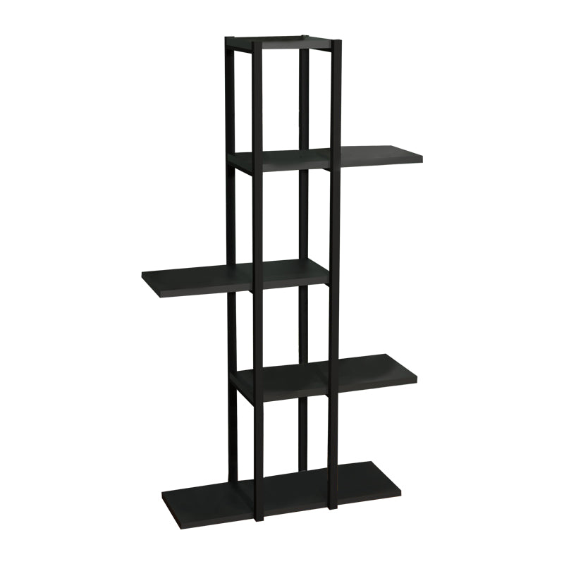 Biblioteca Ploko stejar melamin-negru metalic, 60x24x110 cm – Antracit