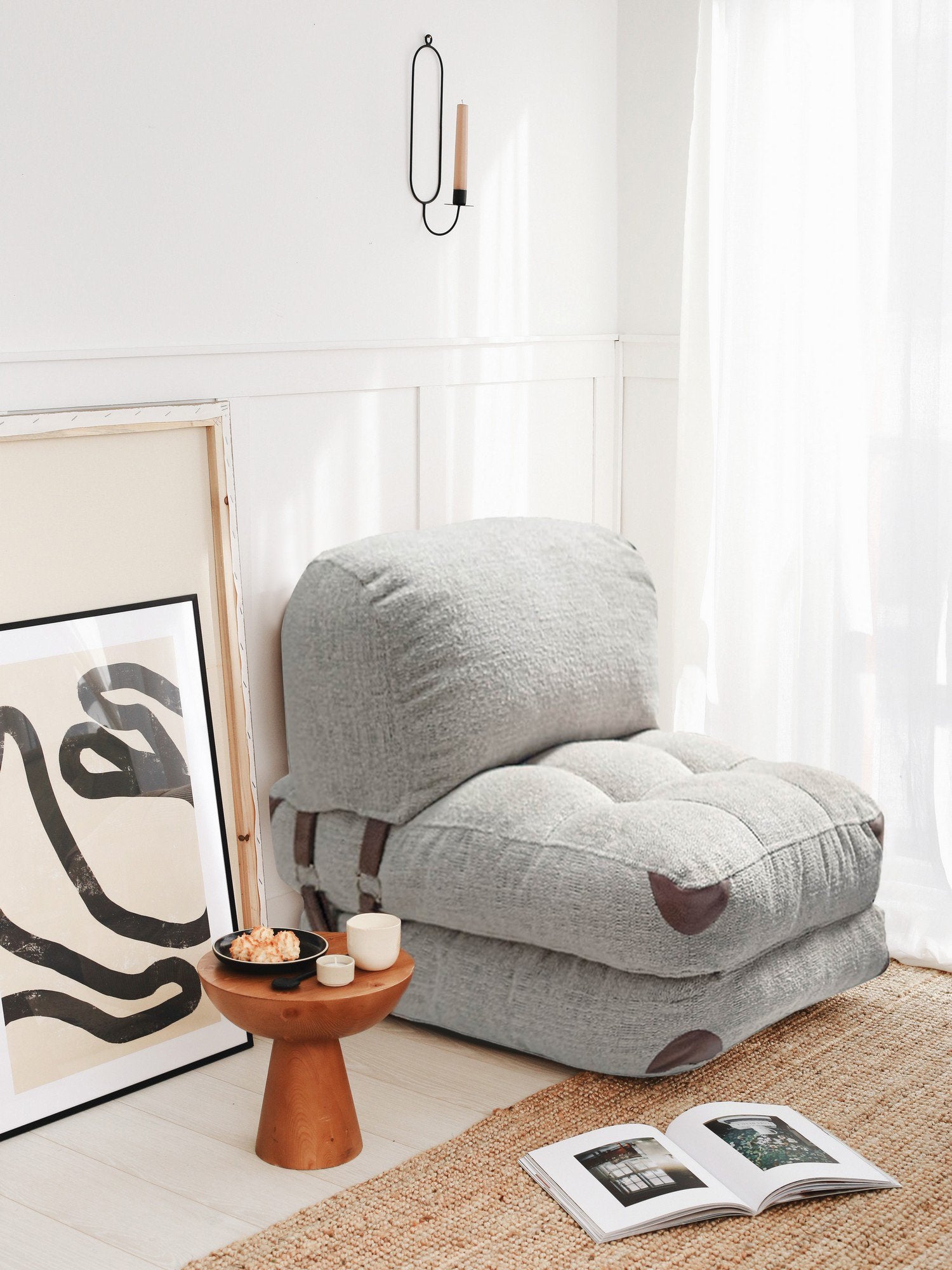 Fotoliu extensibil Fold Teddy, Diverse culori – Gri Fotoliu extensibil Fold Teddy, Diverse culori – Gri
