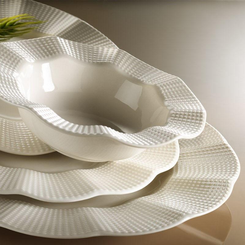 Serviciu de masa, 24 piese, Portelan, Crem – Crem