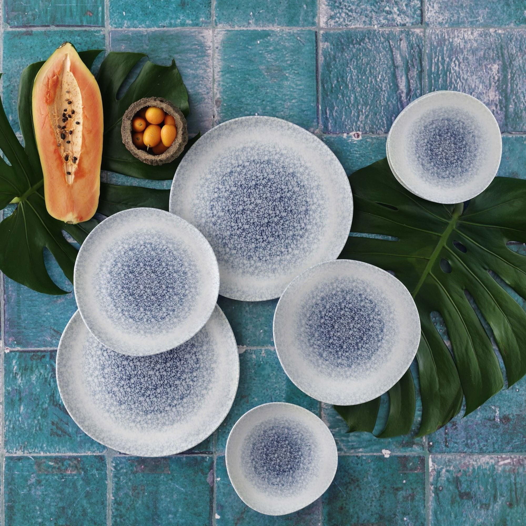 Serviciu de masa, Set 24 piese pentru cina, Portelan, Albastru – Albastru Serviciu de masa, Set 24 piese pentru cina, Portelan, Albastru – Albastru