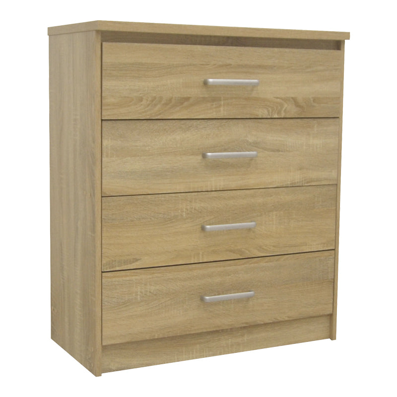 Comoda cu 4 sertare Olympus, stejar deschis, 80x40x95 cm – Stejar Comoda cu 4 sertare Olympus, stejar deschis, 80x40x95 cm – Stejar