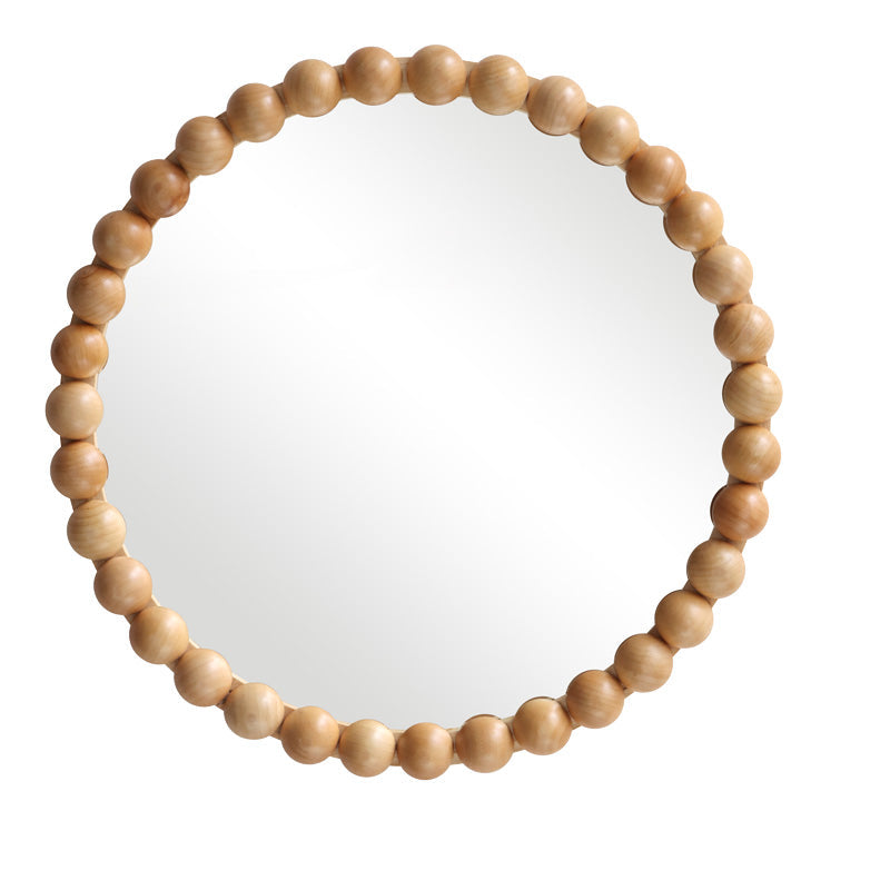 Oglinda decorativa, Lemn, Natural – Negru, 60 cm, 60x5x60 cm – Natur