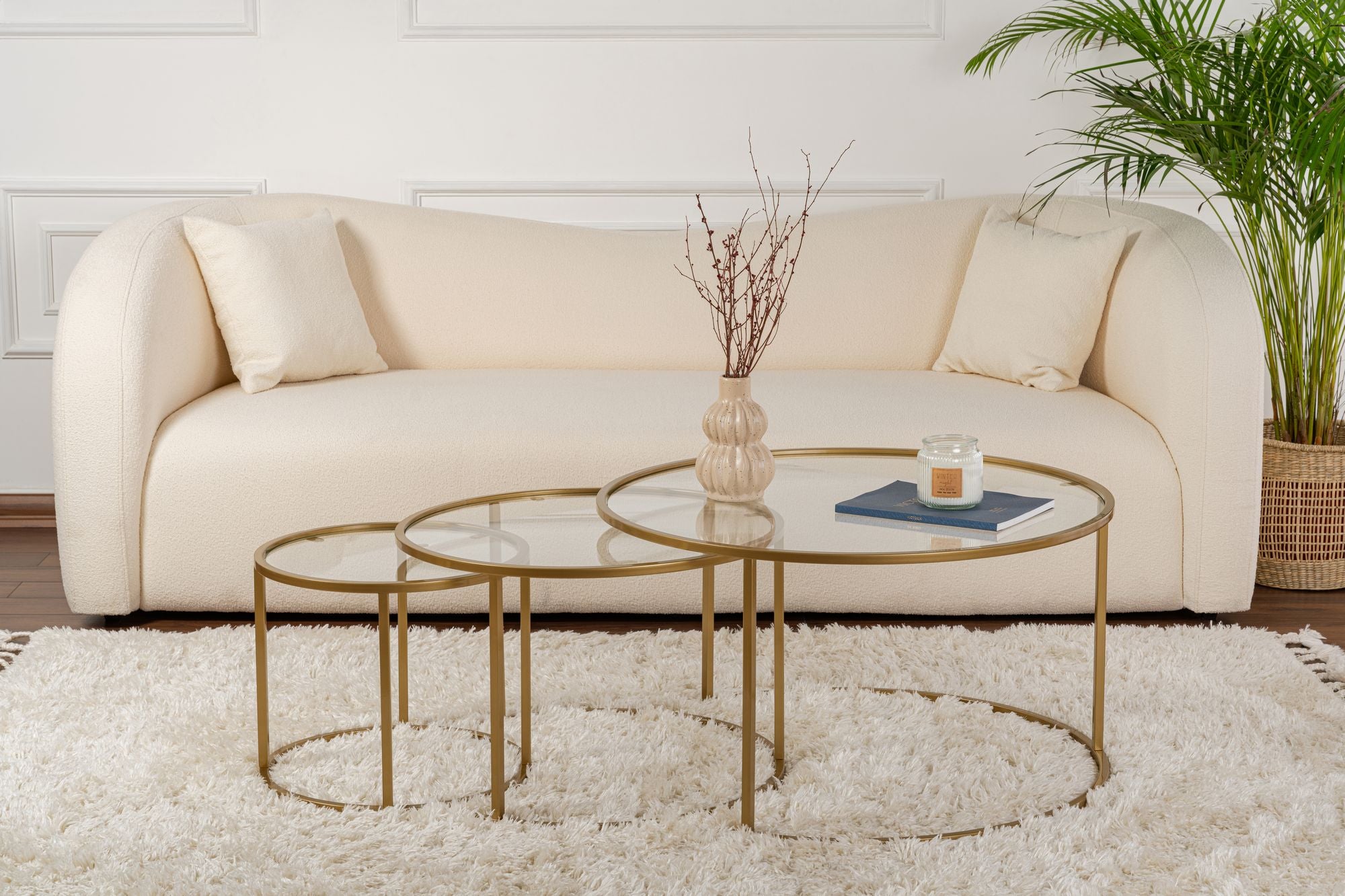 Măsuță de cafea Aurum – 80, 60, 42, Diverse culori, 42x42x35 cm – Auriu – Transparent