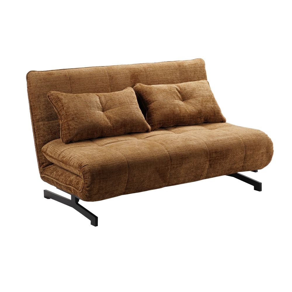 Canapea extensibila 2 locuri SCALEDA 142 CM – Mustard