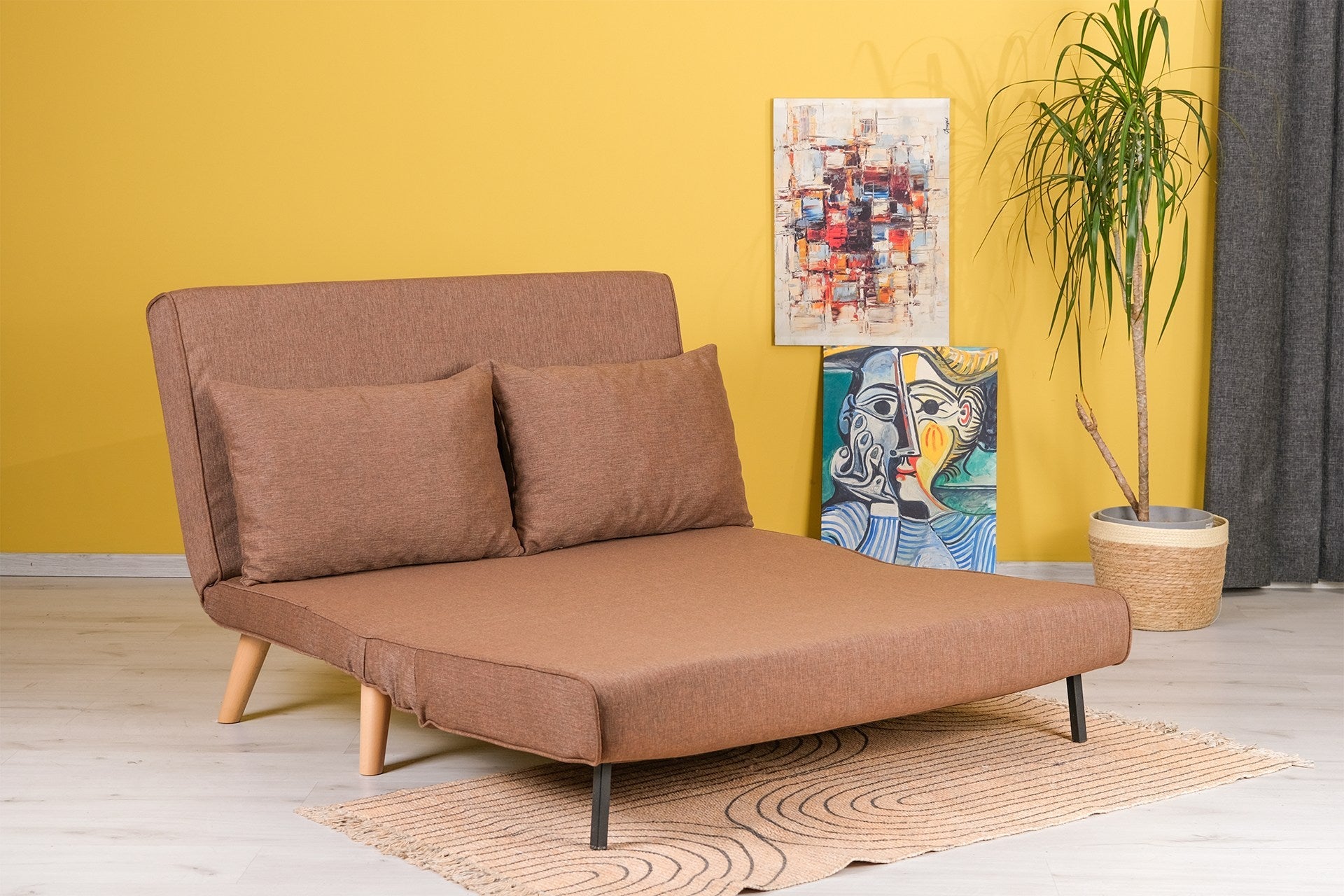 Canapea extensibilă 2 locuri Folde, Diverse culori, 120x80x79 cm – Maro