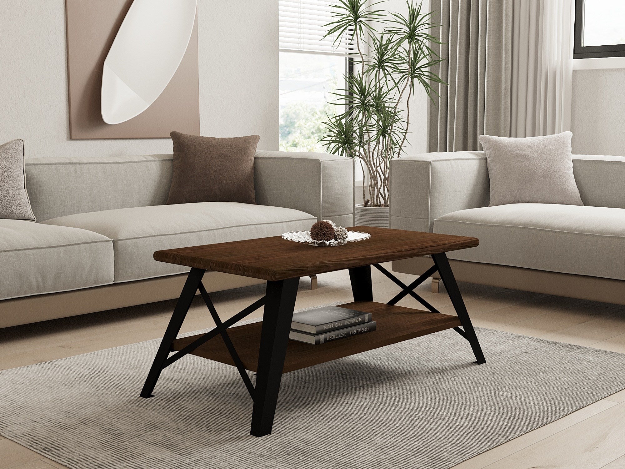 Măsuță de cafea Konik, Nuc, 98x50x43 cm – Nuc