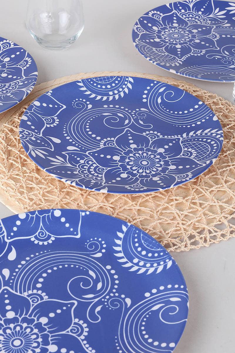 Set 6 Farfurii Bluebell, Ceramica, Albastru, 26 cm – Albastru