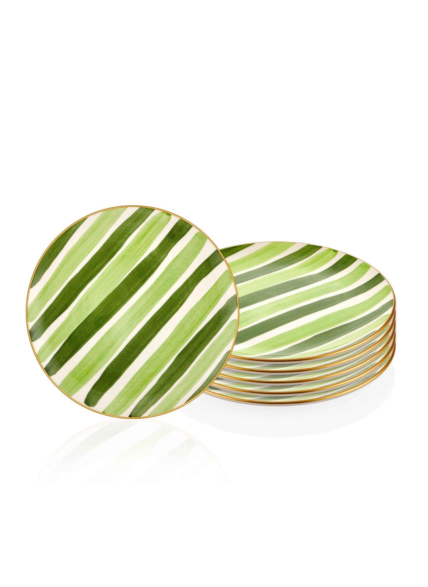 Set 6 Farfurii Linea, Ceramica, Verde, 26 cm – Verde