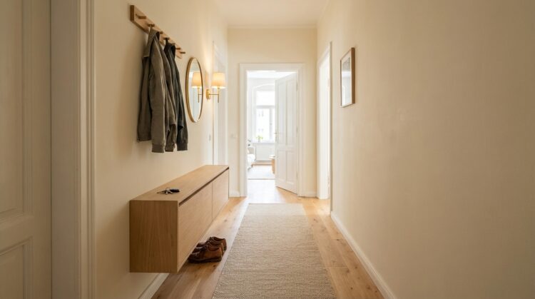 mobilier hol ingust amenajare moderna legenda casei