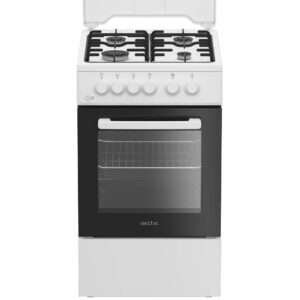 Aragaz Arctic AGM6600L, Gaz, 4 arzatoare, Capac metal, Iluminare interioara, Safety Plus, Alb