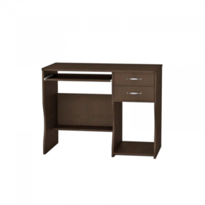 Birou PC SKM-7, cu suport glisant pentru tastatura, 2 sertare, rafturi depozitare, wenge, 100x55x77 cm