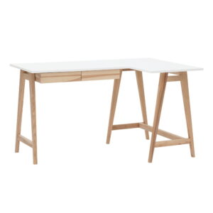 Birou cu blat alb 85×135 cm Luka – Ragaba