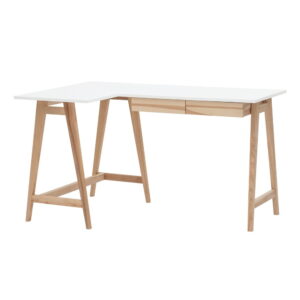 Birou cu blat alb 85×135 cm Luka – Ragaba