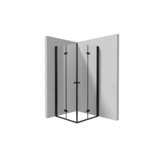 Cabina de dus patrata neagra 70×70 cm cu usi rabatabile Deante Kerria Plus