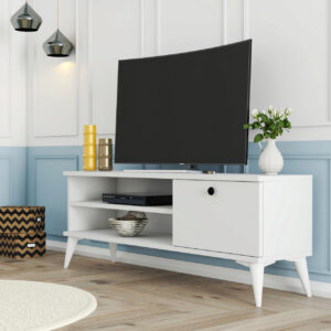 Comoda TV, Hanah Home, Retro 1564, 120×44.6×29.5 cm, Alb