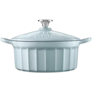 Cratita cu capac BUYDEEM CP521-WB, 2.9 l, Fonta emailata (Albastru deschis)