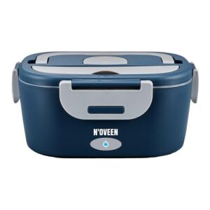 Cutie electrica pentru incalzirea pranzului NOVEEN LB745 City, inox, 3 surse de alimentare, Albastru