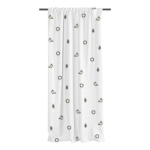 Draperie albă din bumbac satinat 110×250 cm Festive Car – Butter Kings