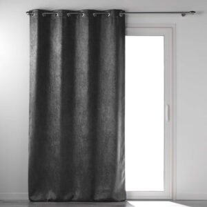 Draperie gri antracit blackout din catifea 135×280 cm Melodie – douceur d’intérieur