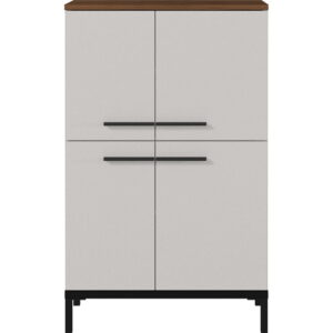 Dulap de baie înalt gri-bej cu aspect de nuc 60×97 cm Yonkers – Germania