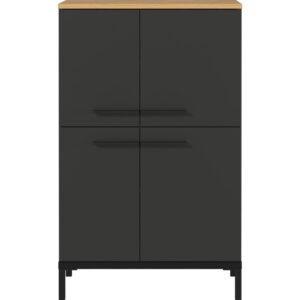 Dulap de baie înalt gri închis cu aspect de stejar 60×97 cm Yonkers – Germania