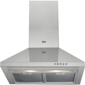 Hota decorativa Beko CWB6441XN, 400 mc/h, 1 motor, 3 trepte, Iluminare LED, 60 cm, Inox