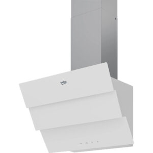 Hota decorativa inclinata Beko BHCA69642WH, 600 mc/h, 3 trepte putere, 1 motor, Iluminare LED