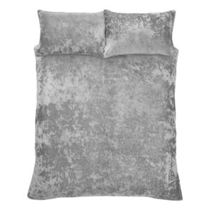 Lenjerie de pat gri din catifea pentru pat dublu 200×200 cm Crushed – Catherine Lansfield