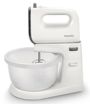 Mixer cu bol Philips HR3745/00, 450W, 5 viteze, 3L (Alb)