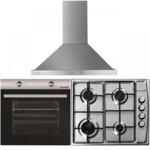 Pachet Cuptor Incorporabil Hausberg HB-8051IN, Electric, 76 l, 4 Functii, Clasa A + Plita Incorporabila Hausberg HB-555, 4 arzatoare, Gaz, Inox + Hota incorporabila decorativa Hausberg HB-1260, 400 m3/h, 1 motor, 60 cm, Inox