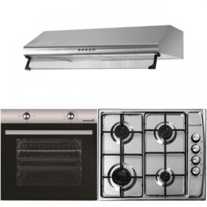 Pachet incorporabil Cuptor electric Hausberg HB-8051IN, Clasa A, 76L, 2000W, Negru/Inox, Plita Incorporabila HB-555, 4 arzatoare, Gaz, Inox, Hota incorporabila decorativa HB-1220, Putere de absorbtie 450 m3/h, 2 motoare, 60 cm, Inox