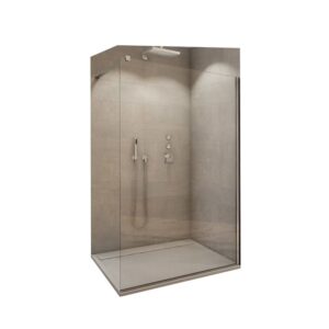 Paravan dus cu sticla securizata, crom, 100×200 cm, Easy Sanswiss