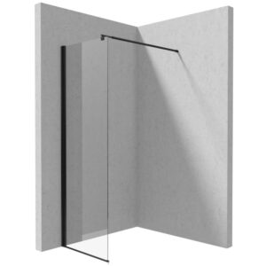 Paravan dus profil negru walk-in sticla securizata 60×200 cm, Deante Kerria Plus