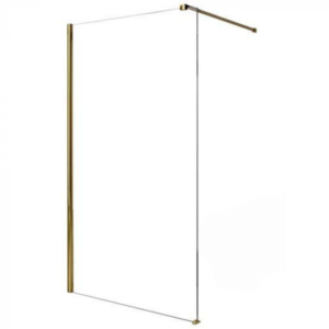 Paravan dus sticla securizata easy clean walk-in 100×200 cm, auriu periat, Mediterraneo Foxy