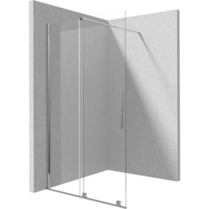 Paravan dus sticla securizata walk-in cu usa glisanta, 100×195 cm, crom lucios, Deante Prizma