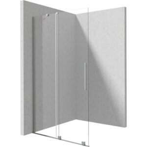 Paravan dus sticla securizata walk-in cu usa glisanta, 100×195 cm, otel slefuit, Deante Prizma
