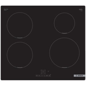 Plita incorporabila Bosch PUE611BB5E, Inductie, 4 zone de gatit, TouchSelect, PowerBoost, ReStart, Temporizator, 60 cm, Negru