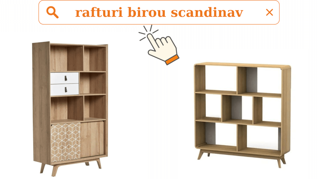 Raft biblioteca birou stil scandinav mobilier nordic lemn metal, legenda casei