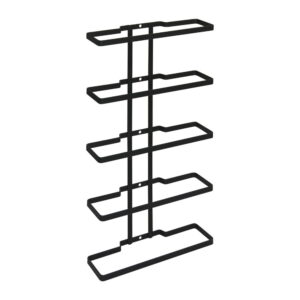 Raft pentru 5 sticle de vin negru pentru perete din metal Lava – Metaltex