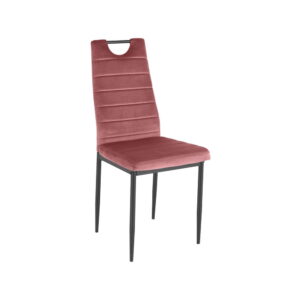 Scaune tapițate roz-închis din catifea pentru dining, 2 buc.