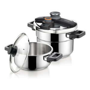 Oale sub presiune cu capac 4 buc. din oțel inoxidabil Ultima duo – Tescoma