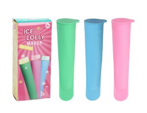 Set 3 forme inghetata Ice Lollymaker, 4.2×4.2×19.5 cm, cauciuc termoplastic, multicolor